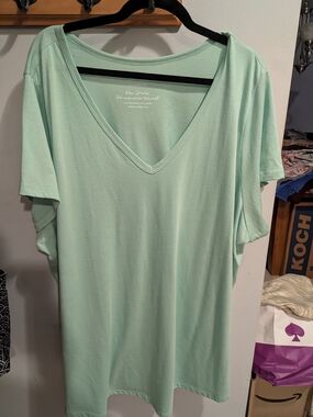torrid Spring Green V-Neck Short Sleeve Tee